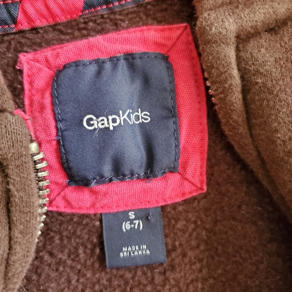 GAP KIDS Girls Small 6/7 brown gemmed logo full-zip hoodie - Picture 6 of 6